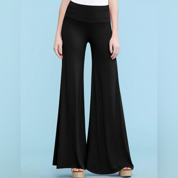 Amy's Closet Pants - Women's Casual Comfy Wide Leg Palazzo Lounge Pants -black